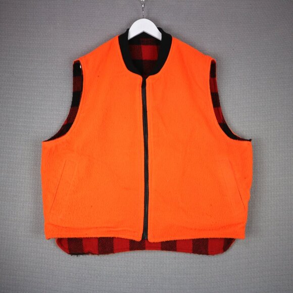 Codet Canada Red Flannel Thick Reversible Vest Vintage - Picture 7 of 8